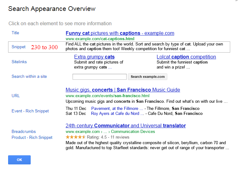 Google Snippets Update