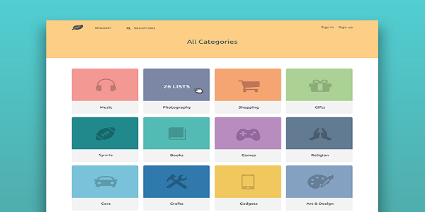 Website categories + pages
