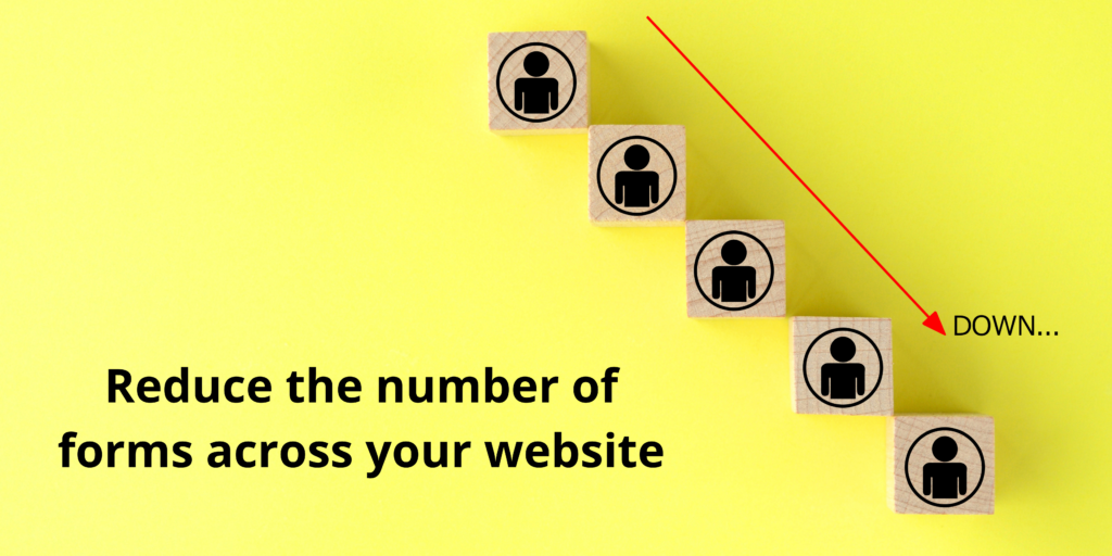 Reduce the number of forms across your website