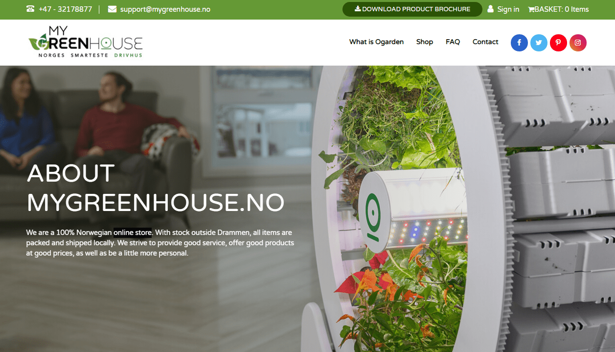 Mygreenhouse.no Homepage