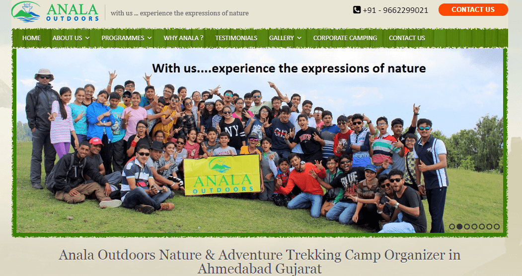 Anala Outdoors Pvt Ltd Website Homepage