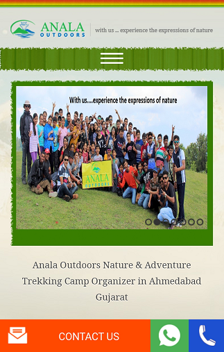 Anala Outdoors pvt ltd Website Mobile View