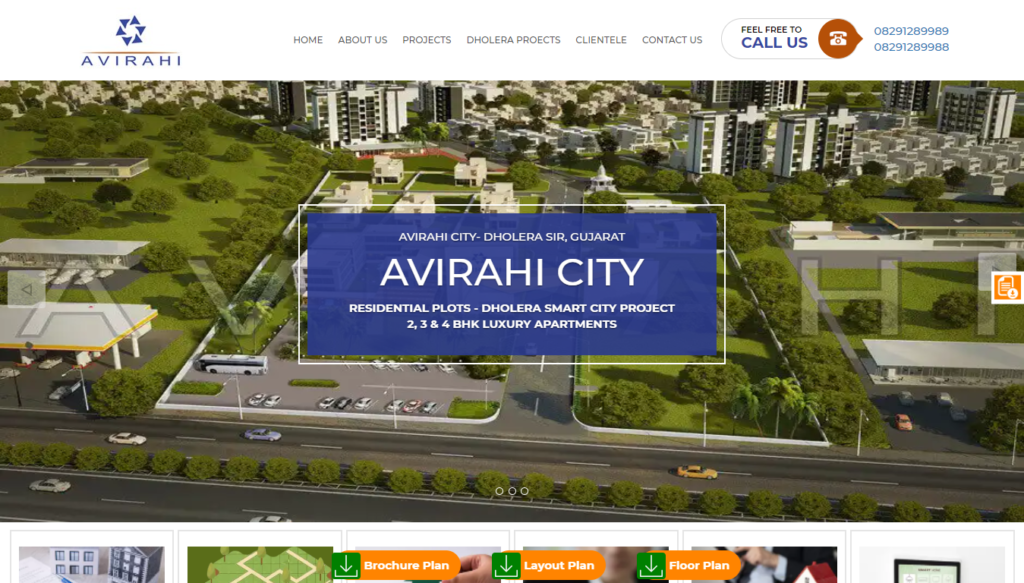 Avirahi Desktop Website Homepage