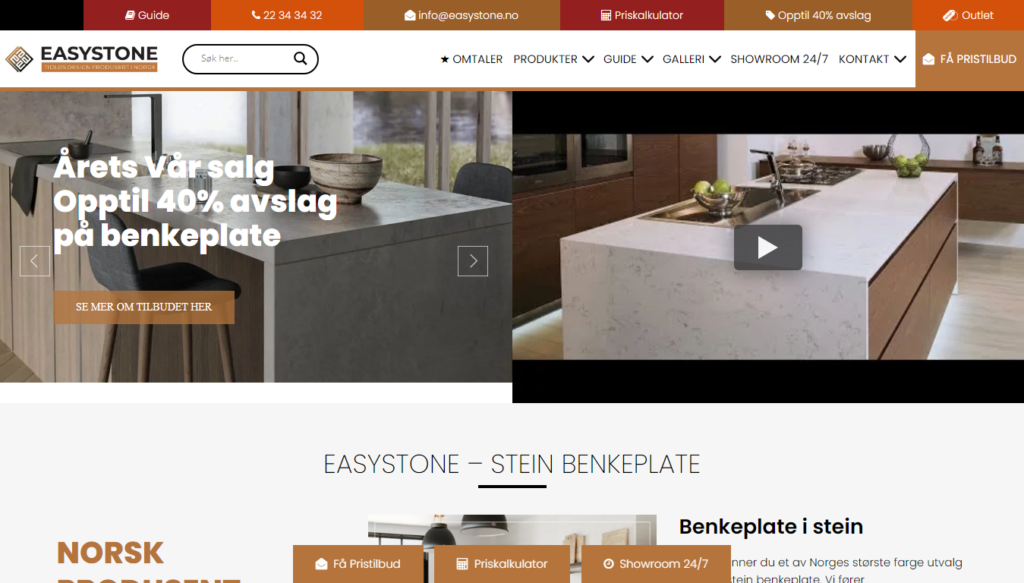 Easystone Desktop Website Hompage