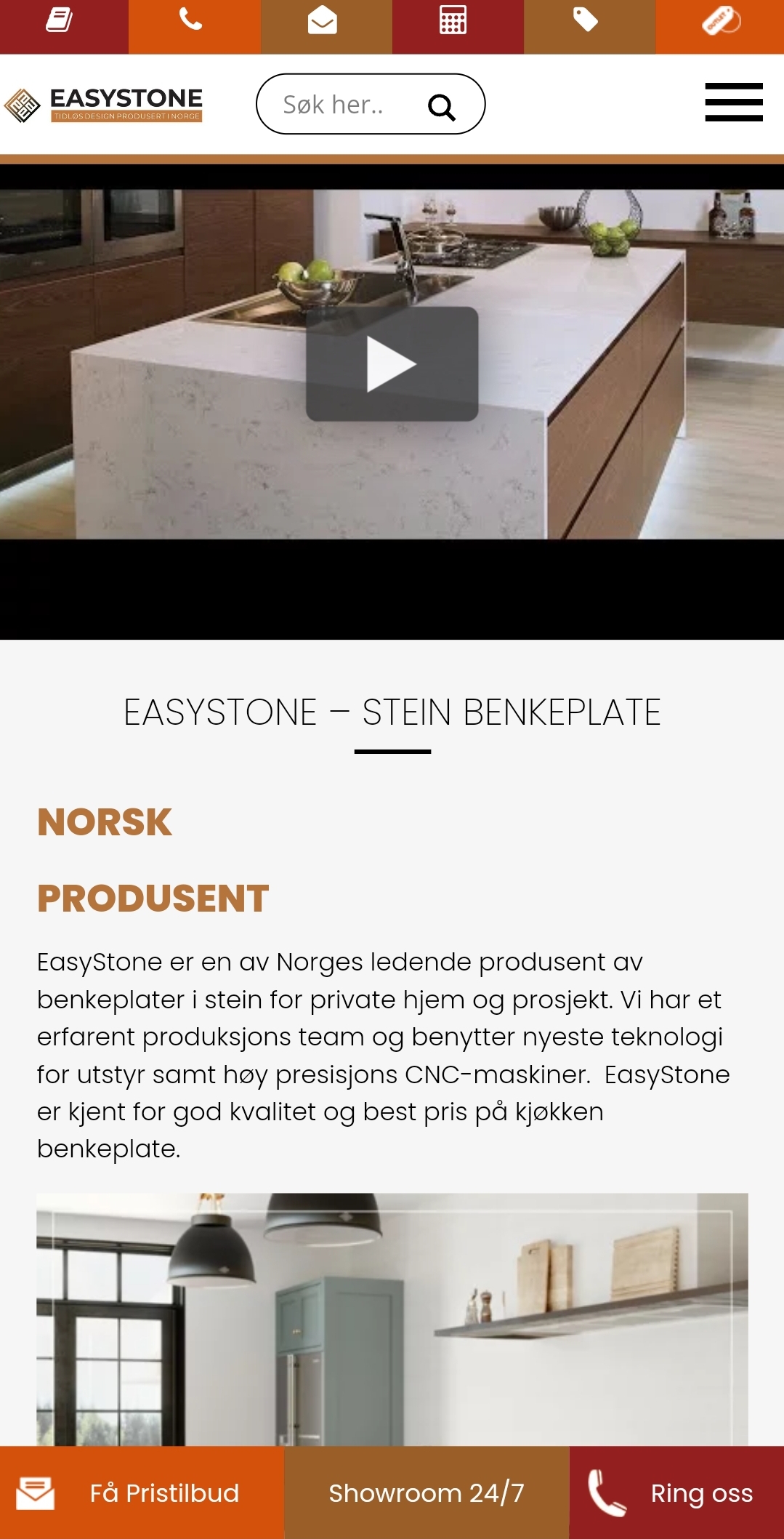 Easystone Mobile Website Homepage