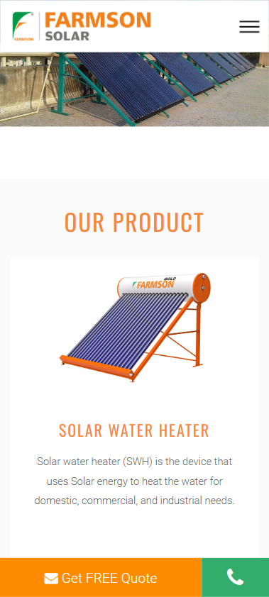 Farmsonsolar Mobile Website Homepage