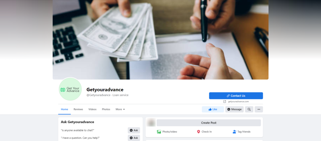 Getyouradvance Facebook Page