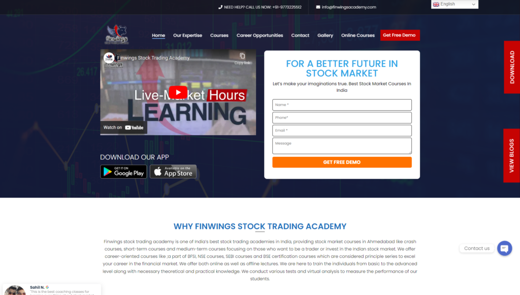 Finwingsacademy Website Homepage