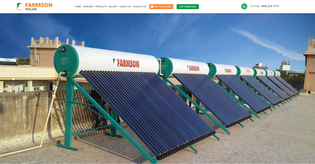 Farmsonsolar Website homepage