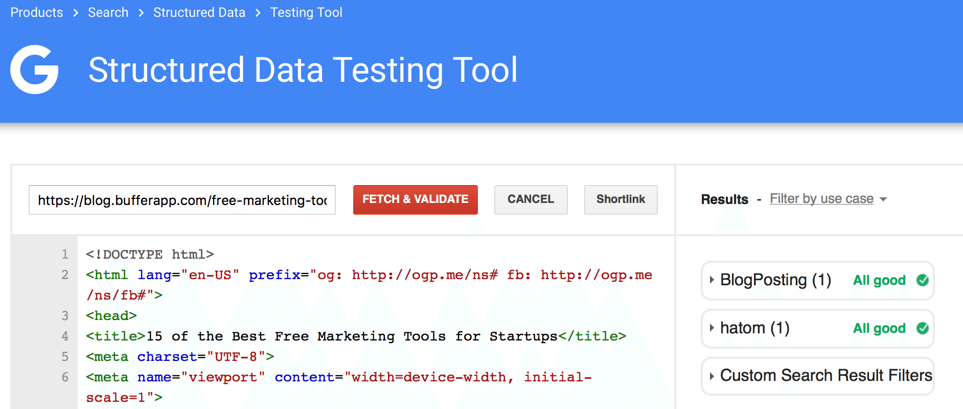 Structured Data Testing Tool Structured Data Testing Tool