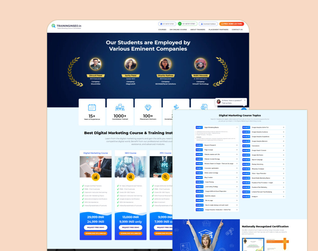 Traininginseo.in – Pay Per Click Case Study