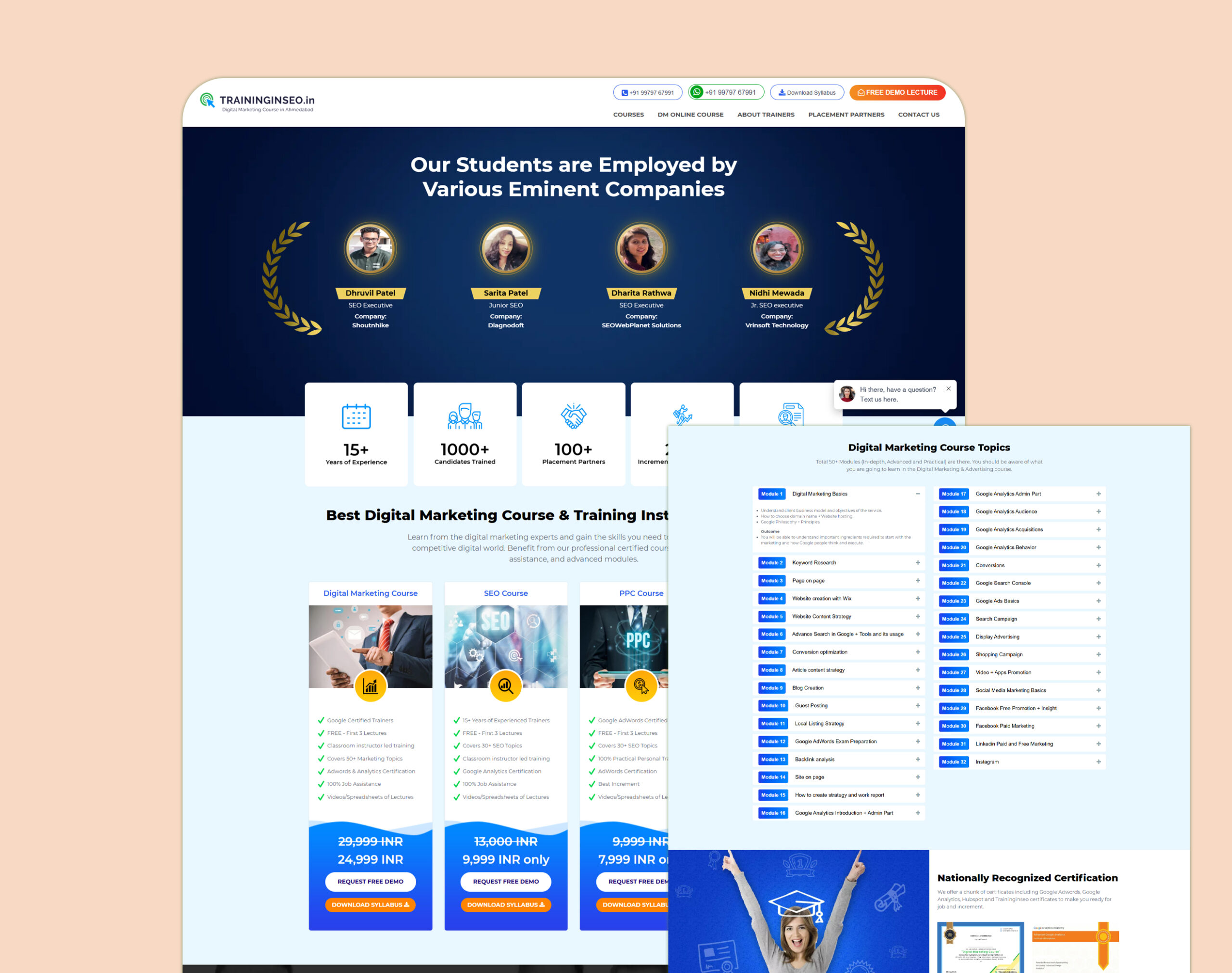 Traininginseo.in  – SEO & Digital Marketing Case Study