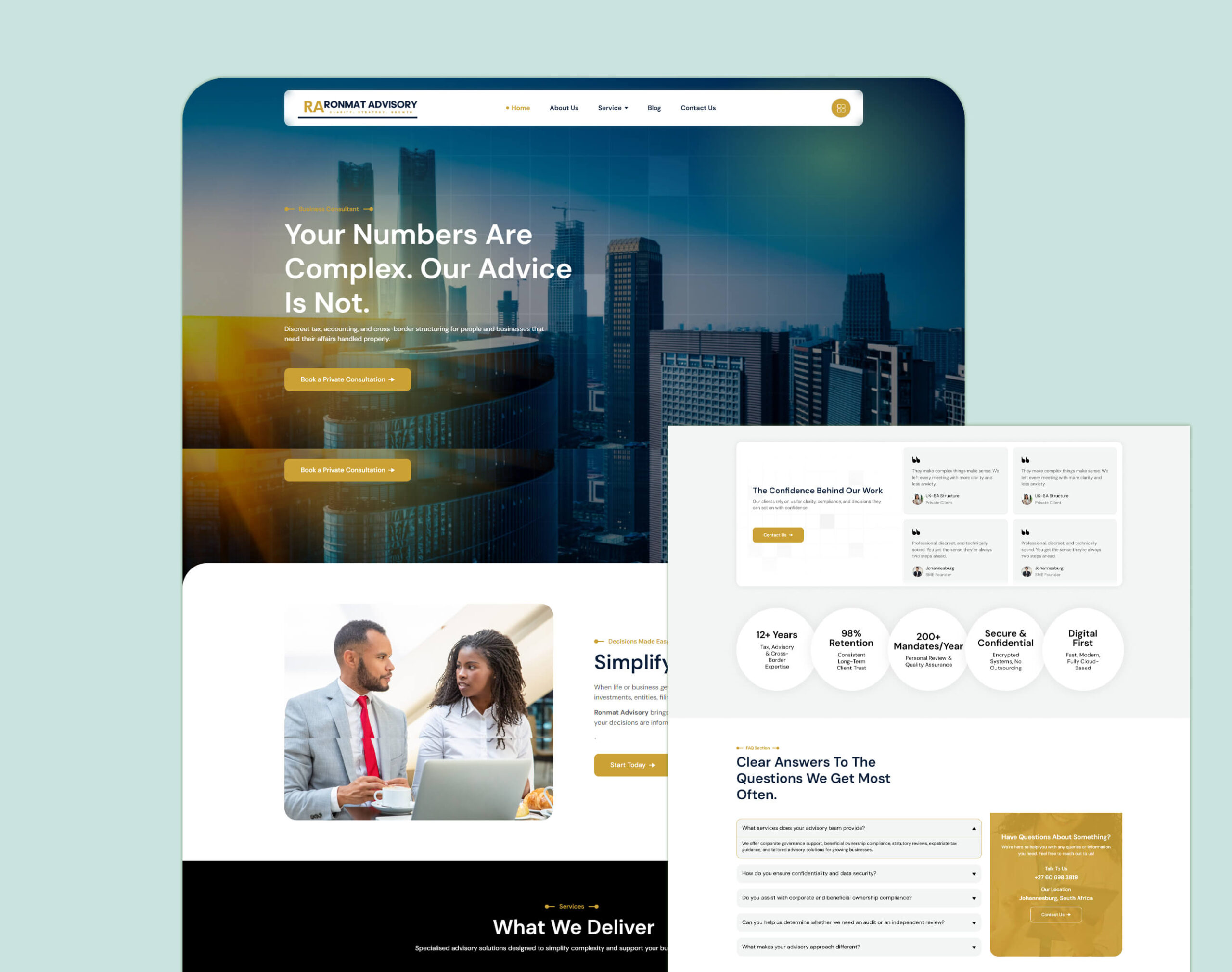 Website Development Case Study – Ronmat Advisory