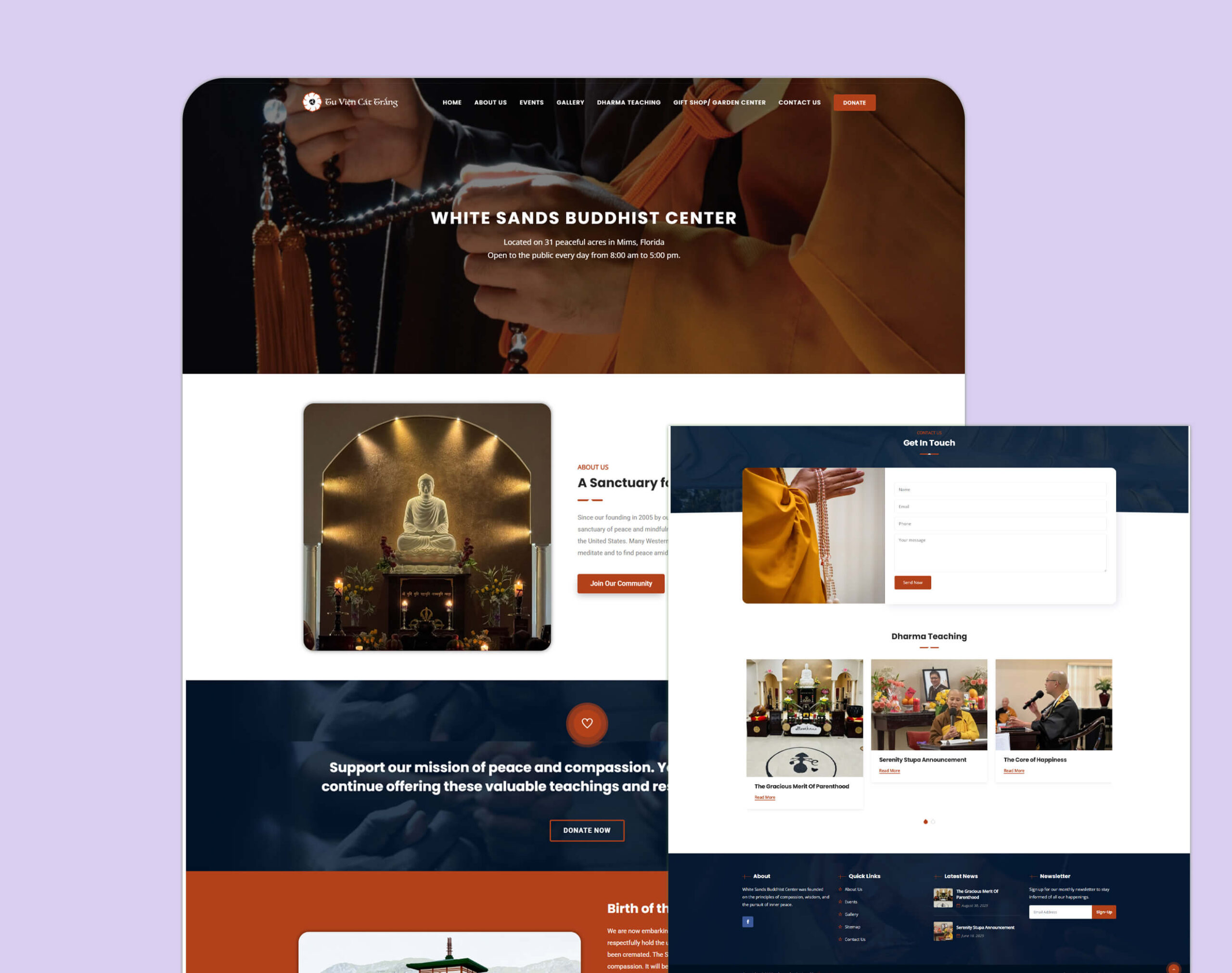 Website Development Case Study: White Sands Buddhist Center